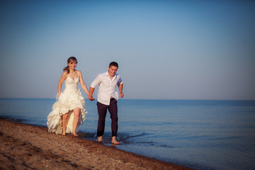 beautiful couple on the beach