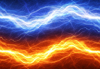 Fire and ice abstract fractal lightning