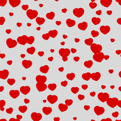 Valentines Day heart-shaped snowflakes pattern.