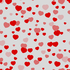 Valentines Day heart-shaped snowflakes pattern.