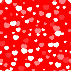 Valentines Day heart-shaped snowflakes pattern.