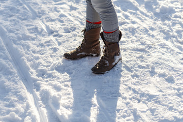 Girl's Legs in the Snow