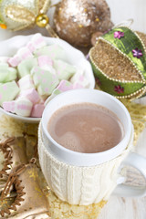 festive hot chocolate and marshmallows