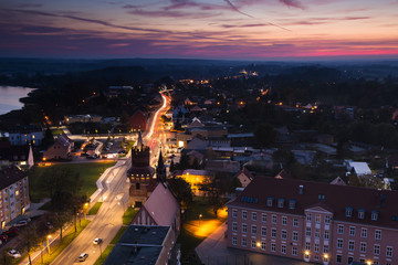 Aussicht auf Prenzlau im Abendrot