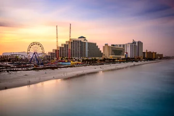 Foto op Plexiglas Daytona Beach, Florida, USA Beachfront Skyline © SeanPavonePhoto