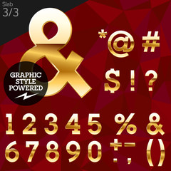Pure golden font plus graphic styles.Slab
