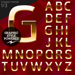 Pure golden font plus graphic styles. Compact