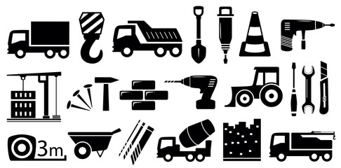 set industrial construction objects