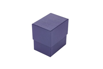 Package blue box package on white background