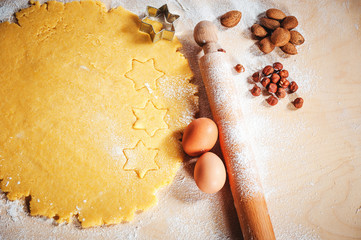 The dough for baking Christmas