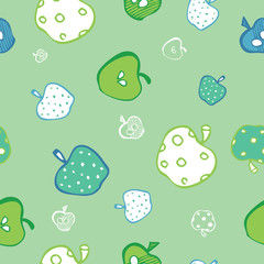 Seamless  green apples pattern