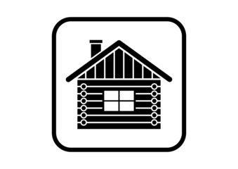 Log house vector icon on white background