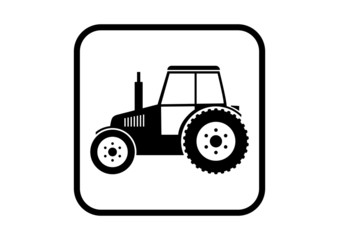 Tractor vector icon on white background