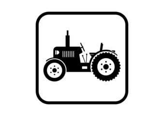 Tractor vector icon on white background
