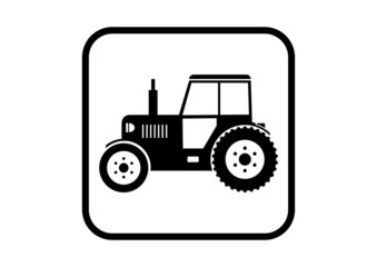 Tractor vector icon on white background