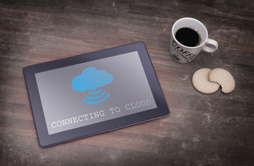 Cloud-computing connection on a digital tablet pc