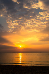 Panorama of sea sunset