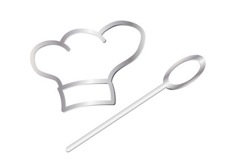 Ausbildung zum Koch, Lehre, Facharbeiter, Kochmütze und Kochlöffel - Logo, Lehrstelle, Azubi, Einen Beruf erlernen, Bildung nutzen und einen Abschluss machen