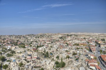 Fototapeta premium Panorama of Cappadocia from Ortahisar castle