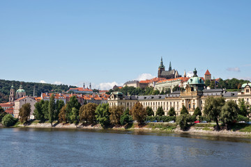 Prague castle and the Vltava river, Czech Republic