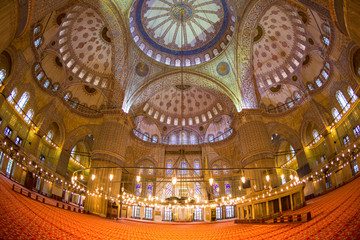 Blue Mosque in Istanbul, interior view