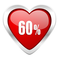 60 percent valentine icon sale sign