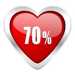70 percent valentine icon sale sign