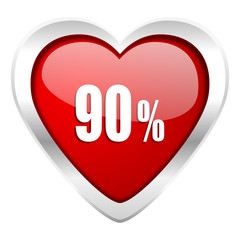 90 percent valentine icon sale sign