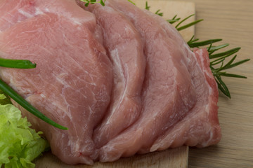 Raw pork schnitzel