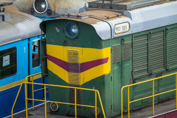 Old soviet diesel locomotive