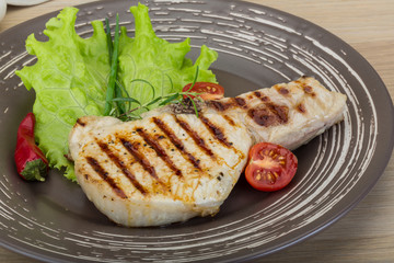 Grilled pork steak