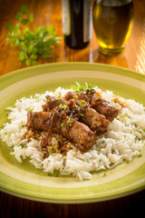 Salsicce e risotto basmati