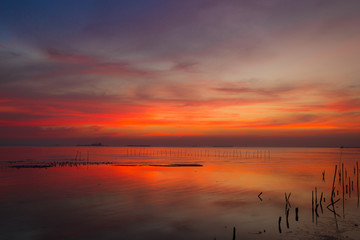 Fototapeta na wymiar At dusk in Bangpoo, Thailand