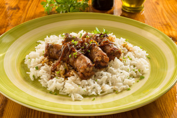 Salsicce e risotto basmati