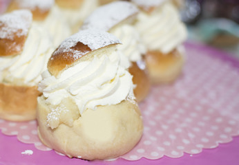 Typical Swedish buns in February - semla