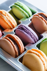 traditional french colorful macarons