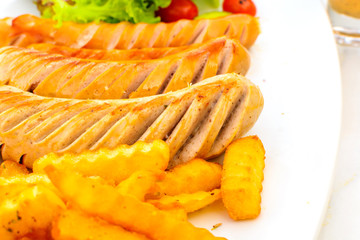 Close up of sausage