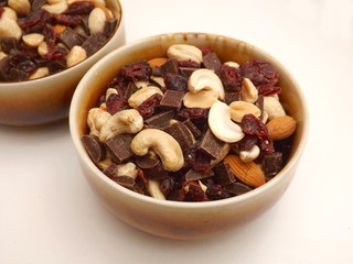 studentenfutter mit Schokolade