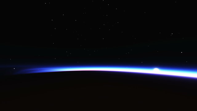 Planet sunrise views in space 4k