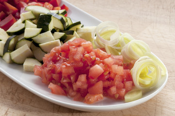 chopping vegetables