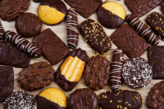 Assorted selection of chocolate biscuits