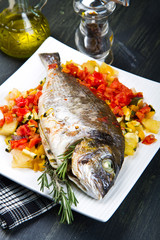 baked fish with vegetables