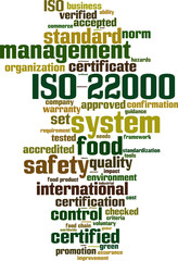 ISO 22000 word cloud concept. Vector illustration