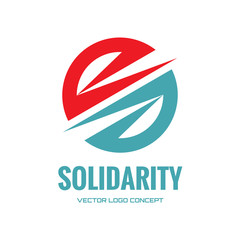 Solidarity - abstract vector logo concept illustration.