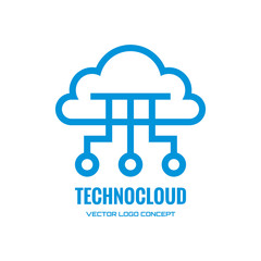 Technocloud - vector logo concept illustration. Cloud logo.