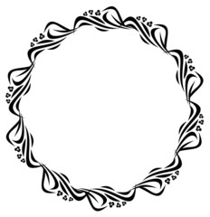 Black and white abstract silhouette frame