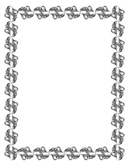 Black and white abstract silhouette frame