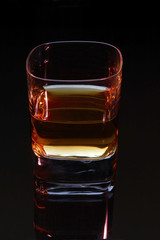 Glass with whiskey