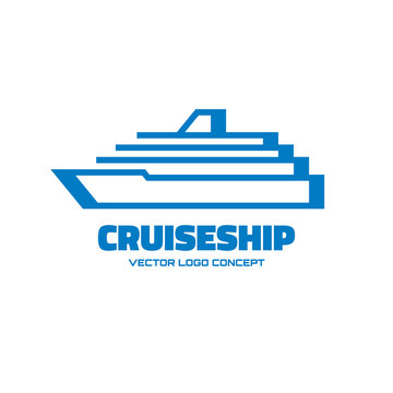 Cruise ship - vector logo illustration. Vector logo template.