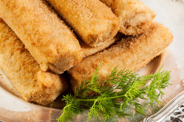 Delicious croquettes with meat on a plate